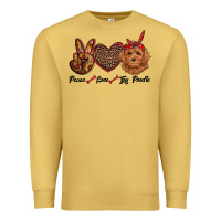 Antique Gold peace love toy poodle Premium Sweatshirt - RanaPortraitStore