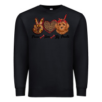 Black peace love toy poodle Premium Sweatshirt - RanaPortraitStore