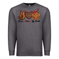 Charcoal Heather peace love toy poodle Premium Sweatshirt - RanaPortraitStore
