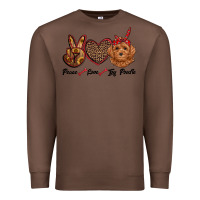 Chestnut peace love toy poodle Premium Sweatshirt - RanaPortraitStore