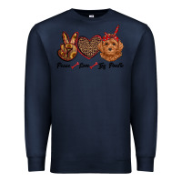 Navy peace love toy poodle Premium Sweatshirt - RanaPortraitStore
