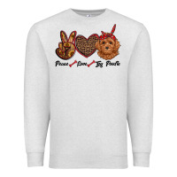Oatmeal Heather peace love toy poodle Premium Sweatshirt - RanaPortraitStore
