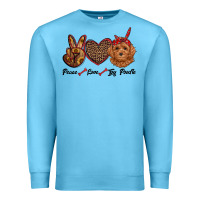 Ocean Blue peace love toy poodle Premium Sweatshirt - RanaPortraitStore