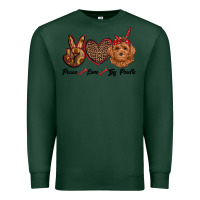 Sports Green peace love toy poodle Premium Sweatshirt - RanaPortraitStore