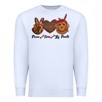White peace love toy poodle Premium Sweatshirt - RanaPortraitStore