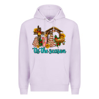 Lilac tis the seasin with christmas cake abd jesus Premium Hoodie - AdoDesignShop