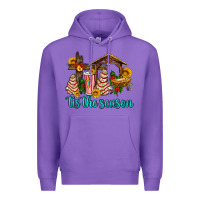 Purple tis the seasin with christmas cake abd jesus Premium Hoodie - AdoDesignShop