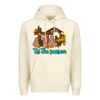 Sandshell tis the seasin with christmas cake abd jesus Premium Hoodie - AdoDesignShop