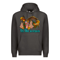 Smoke tis the seasin with christmas cake abd jesus Premium Hoodie - AdoDesignShop