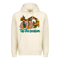Tofu tis the seasin with christmas cake abd jesus Premium Hoodie - AdoDesignShop