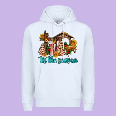 Tis The Seasin With Christmas Cake Abd Jesus Premium Hoodie Designed By Adodesignshop