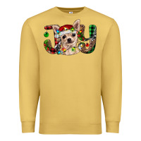 Antique Gold christmas chihuahua joy Premium Sweatshirt - RanaPortraitStore