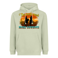 Matcha the world needs more cowboys Heavyweight Hoodie - texasbilliewilder