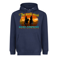 Navy the world needs more cowboys Heavyweight Hoodie - texasbilliewilder