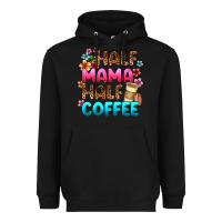 Black half mama half coffee Heavyweight Hoodie - Zillion Design Studio