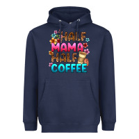 Navy half mama half coffee Heavyweight Hoodie - Zillion Design Studio