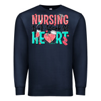 Navy nursing is a work of heart Premium Sweatshirt - texasbilliewilder