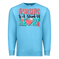 Ocean Blue nursing is a work of heart Premium Sweatshirt - texasbilliewilder