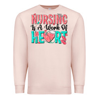 Pale Pink nursing is a work of heart Premium Sweatshirt - texasbilliewilder