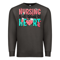 Smoke nursing is a work of heart Premium Sweatshirt - texasbilliewilder
