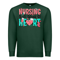 Sports Green nursing is a work of heart Premium Sweatshirt - texasbilliewilder