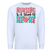 White nursing is a work of heart Premium Sweatshirt - texasbilliewilder