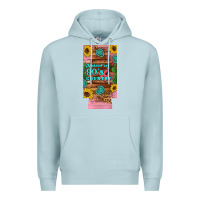 Blue Mist raised 90's country guitar cactus sunflower's 12 oz can cooler  (slim) Premium Hoodie - Artiststas