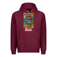 Burgundy raised 90's country guitar cactus sunflower's 12 oz can cooler  (slim) Premium Hoodie - Artiststas