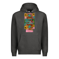 Charcoal Heather raised 90's country guitar cactus sunflower's 12 oz can cooler  (slim) Premium Hoodie - Artiststas