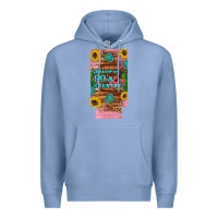 Colony Blue raised 90's country guitar cactus sunflower's 12 oz can cooler  (slim) Premium Hoodie - Artiststas