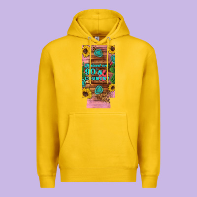 Raised 90's Country Guitar Cactus Sunflower's 12 Oz Can Cooler  (slim) Premium Hoodie Designed By Artiststas