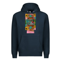 Navy raised 90's country guitar cactus sunflower's 12 oz can cooler  (slim) Premium Hoodie - Artiststas