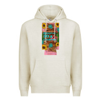 Oatmeal Heather raised 90's country guitar cactus sunflower's 12 oz can cooler  (slim) Premium Hoodie - Artiststas