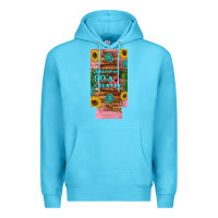 Ocean Blue raised 90's country guitar cactus sunflower's 12 oz can cooler  (slim) Premium Hoodie - Artiststas