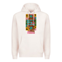 Pale Pink raised 90's country guitar cactus sunflower's 12 oz can cooler  (slim) Premium Hoodie - Artiststas