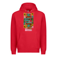 Red raised 90's country guitar cactus sunflower's 12 oz can cooler  (slim) Premium Hoodie - Artiststas