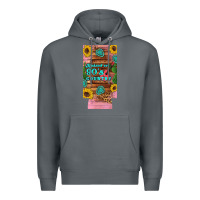 Rock raised 90's country guitar cactus sunflower's 12 oz can cooler  (slim) Premium Hoodie - Artiststas