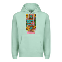 Seafoam raised 90's country guitar cactus sunflower's 12 oz can cooler  (slim) Premium Hoodie - Artiststas