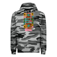 Slate Camo raised 90's country guitar cactus sunflower's 12 oz can cooler  (slim) Premium Hoodie - Artiststas