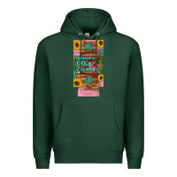 Sports Green raised 90's country guitar cactus sunflower's 12 oz can cooler  (slim) Premium Hoodie - Artiststas
