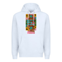 White raised 90's country guitar cactus sunflower's 12 oz can cooler  (slim) Premium Hoodie - Artiststas