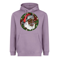 Lavender African American Santa Christmas Heavyweight Hoodie - RanaPortraitStore
