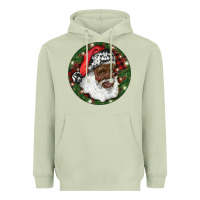 Matcha African American Santa Christmas Heavyweight Hoodie - RanaPortraitStore