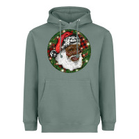 Sage African American Santa Christmas Heavyweight Hoodie - RanaPortraitStore