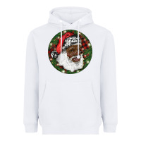 White African American Santa Christmas Heavyweight Hoodie - RanaPortraitStore