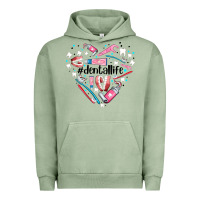 Pigment Oil Green dental life element heart Urban Hoodie - AdoDesignShop