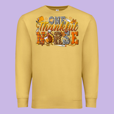One Thankful Nurse Premium Sweatshirt Designed By Texasbilliewilder