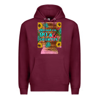 Burgundy raised 90's country guitar cactus sunflower's 12 oz can cooler (regula Premium Hoodie - Artiststas