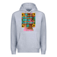 Heather Grey raised 90's country guitar cactus sunflower's 12 oz can cooler (regula Premium Hoodie - Artiststas