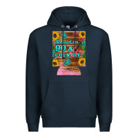 Navy raised 90's country guitar cactus sunflower's 12 oz can cooler (regula Premium Hoodie - Artiststas